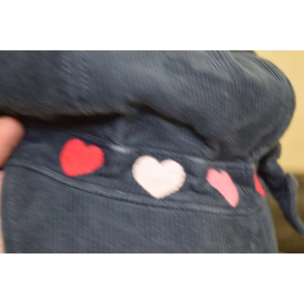 2011 Gymboree Blue Corduroy News‎ Boy Cadet Hat GIRLS 8+ Heart Bow